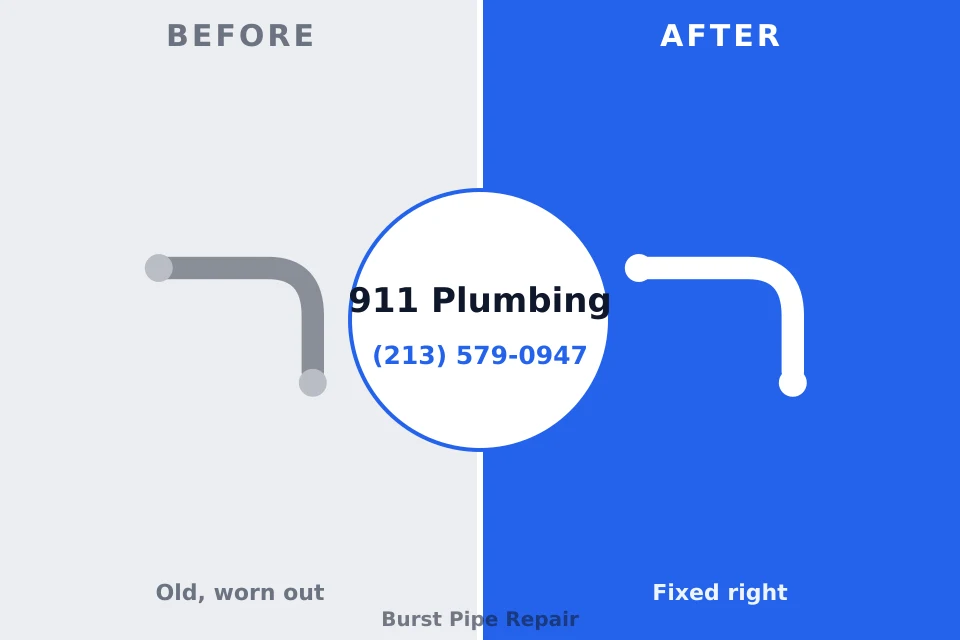Before and after: plumbing repair Compton, CA